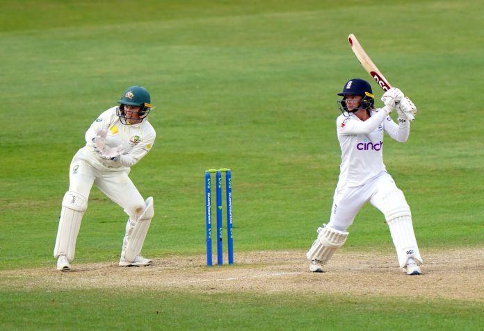 Danni Wyaat in action in the one-off Women’s Ashes 2023 Test. (Image: Getty)